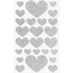 Folia Klistremerker Mosgummi Glitter – Hjerter Classic