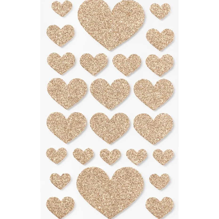 Folia Klistremerker Mosgummi Glitter – Hjerter Classic