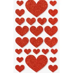 Folia Klistremerker Mosgummi Glitter – Hjerter Love