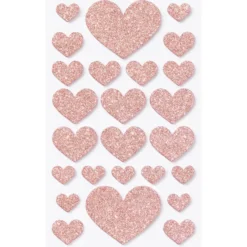 Folia Klistremerker Mosgummi Glitter – Hjerter Love