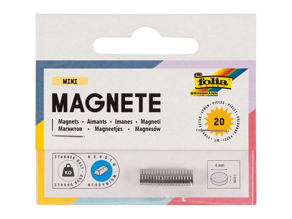 Folia Magneter Ø6mmx1mm 20stk – Ekstra sterk