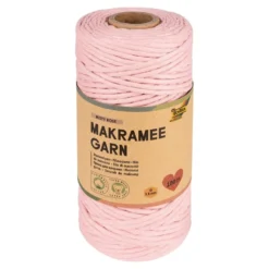 Folia Makramégarn 100% bomull – 3,5mm 100m – MISTY ROSE