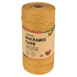 Folia Makramégarn 100% bomull – 3,5mm 100m – MUSTARD FILED