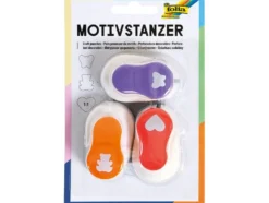 Folia Motivstanser 3stk – Sommerfugl / bamse / hjerte