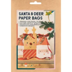 Folia Papirposer 8stk – Julenisse og reinsdyr SANTA & DEER