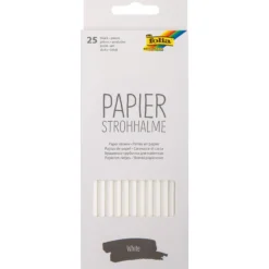 Folia Papirsugerør 25stk – Hvit