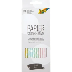 Folia Papirsugerør 25stk – Prikker pastell
