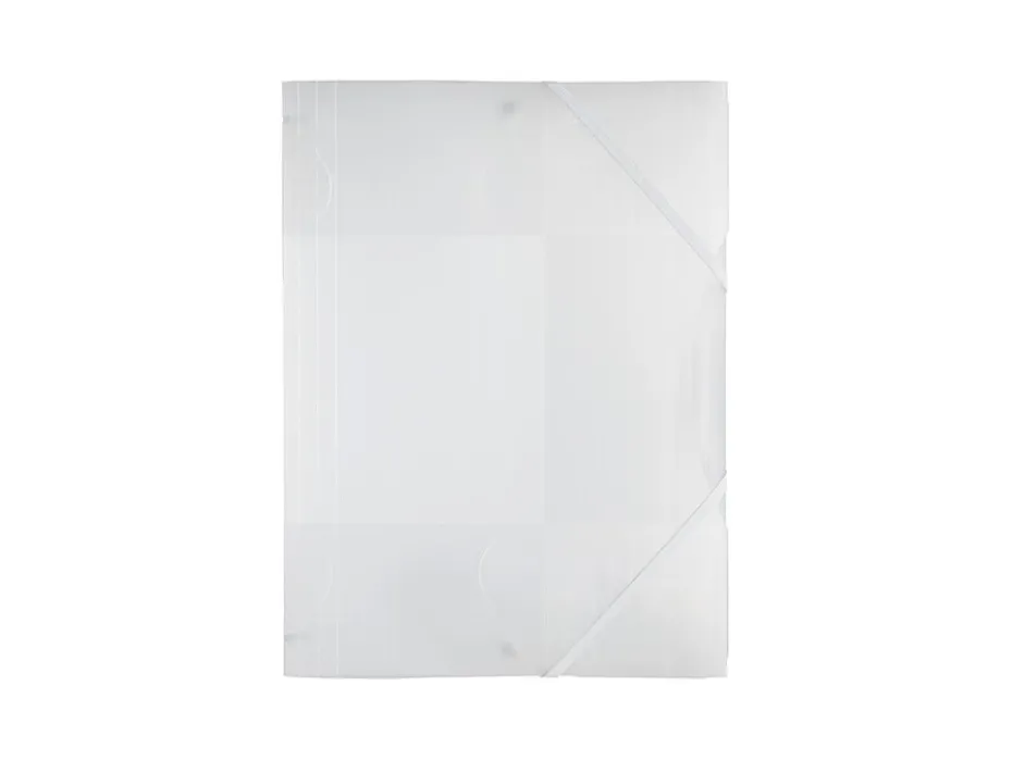 Folia Plastmappe m/strikk A4 – Transparent hvit