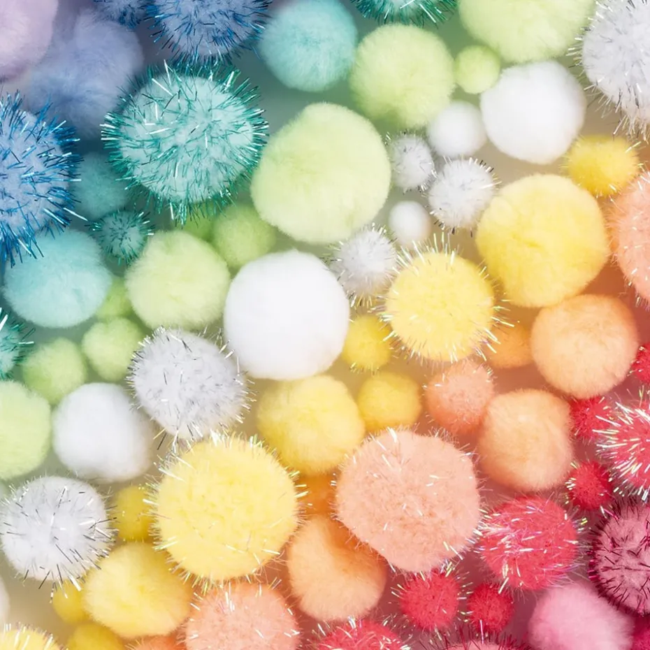 Folia Pompong Mix – Ø 1,5/2/3/4cm 300g – Pastell