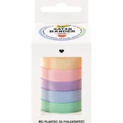 Folia Satinbånd Sett – 10mmx4m 5 farger – Pastel