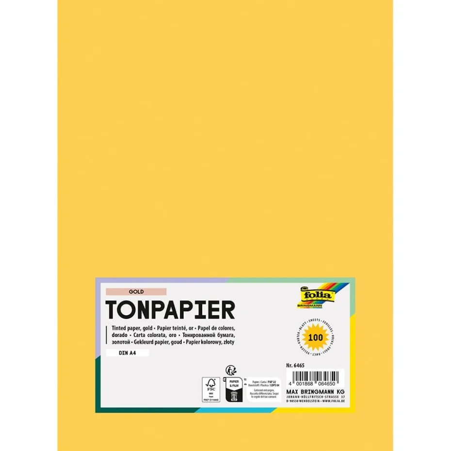 Folia Tegnepapir A4 – 130g 100ark – 65 Gull