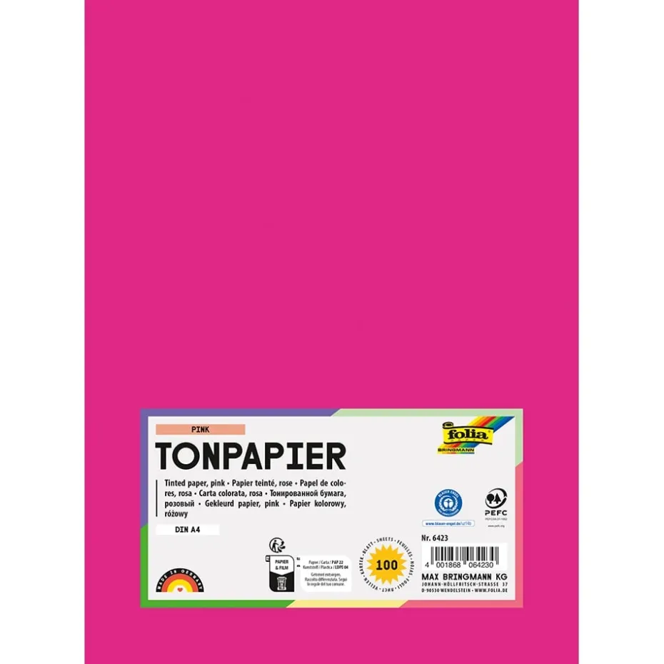 Folia Tegnepapir A4 – 130g 100ark – 23 Rosa