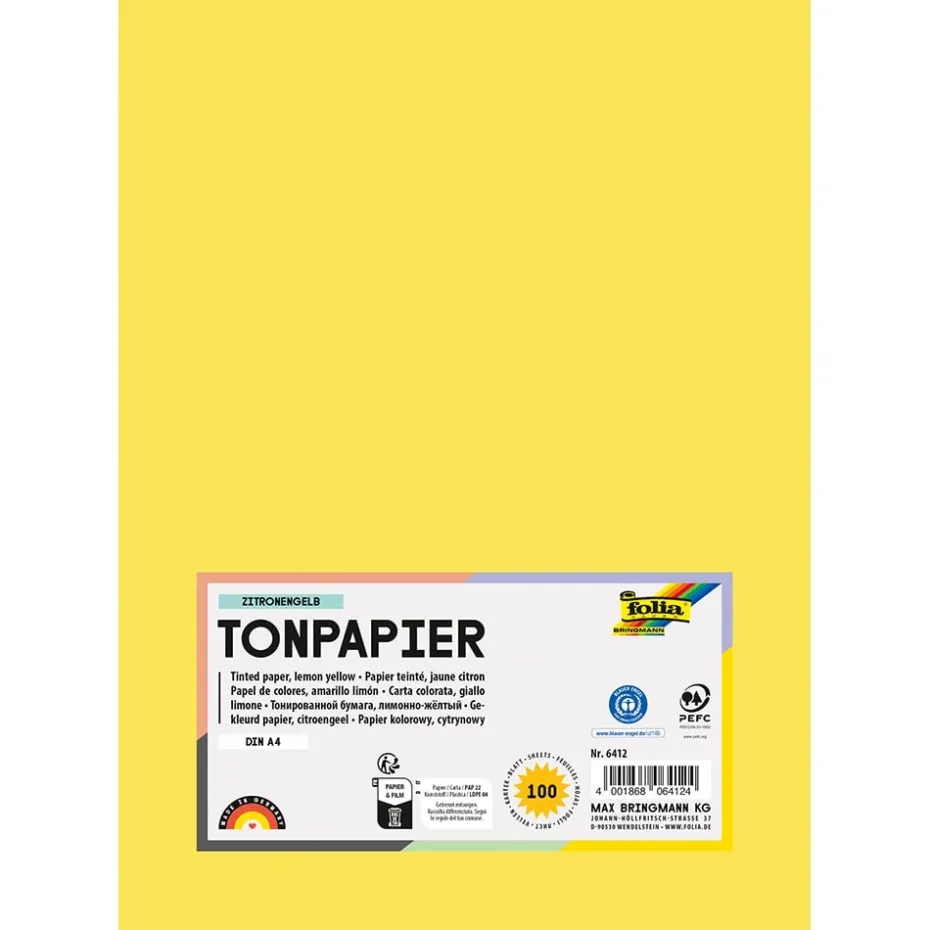 Folia Tegnepapir A4 – 130g 100ark – 12 Sitrongul