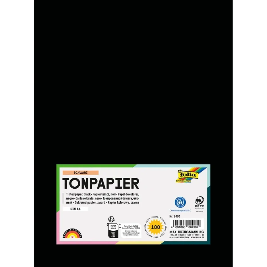 Folia Tegnepapir A4 – 130g 100ark – 90 Sort
