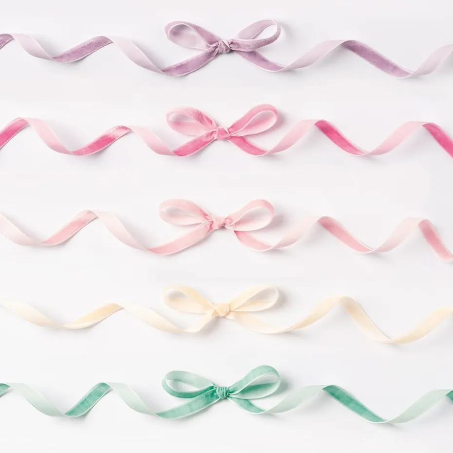 Folia Velourbånd Sett – 10mmx2m 5 farger – Pastell