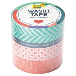 Folia Washi Tape – 4 ruller – GEOMETRIC