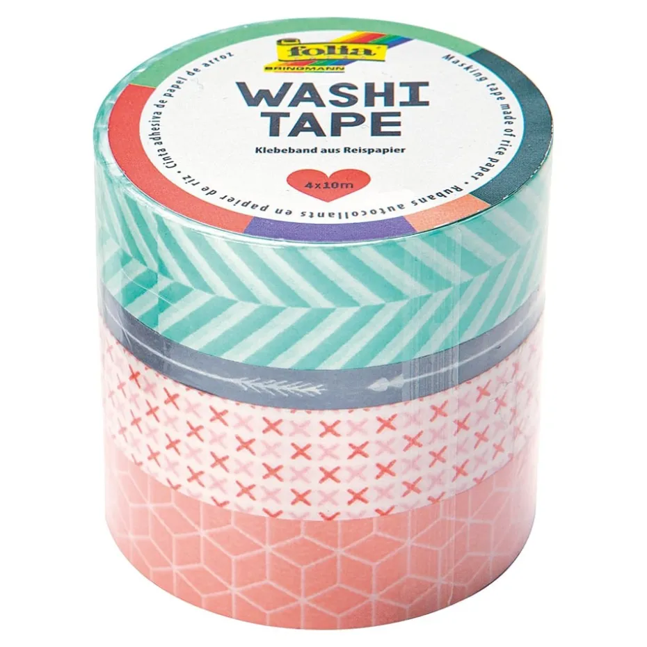 Folia Washi Tape – 4 ruller – GEOMETRIC