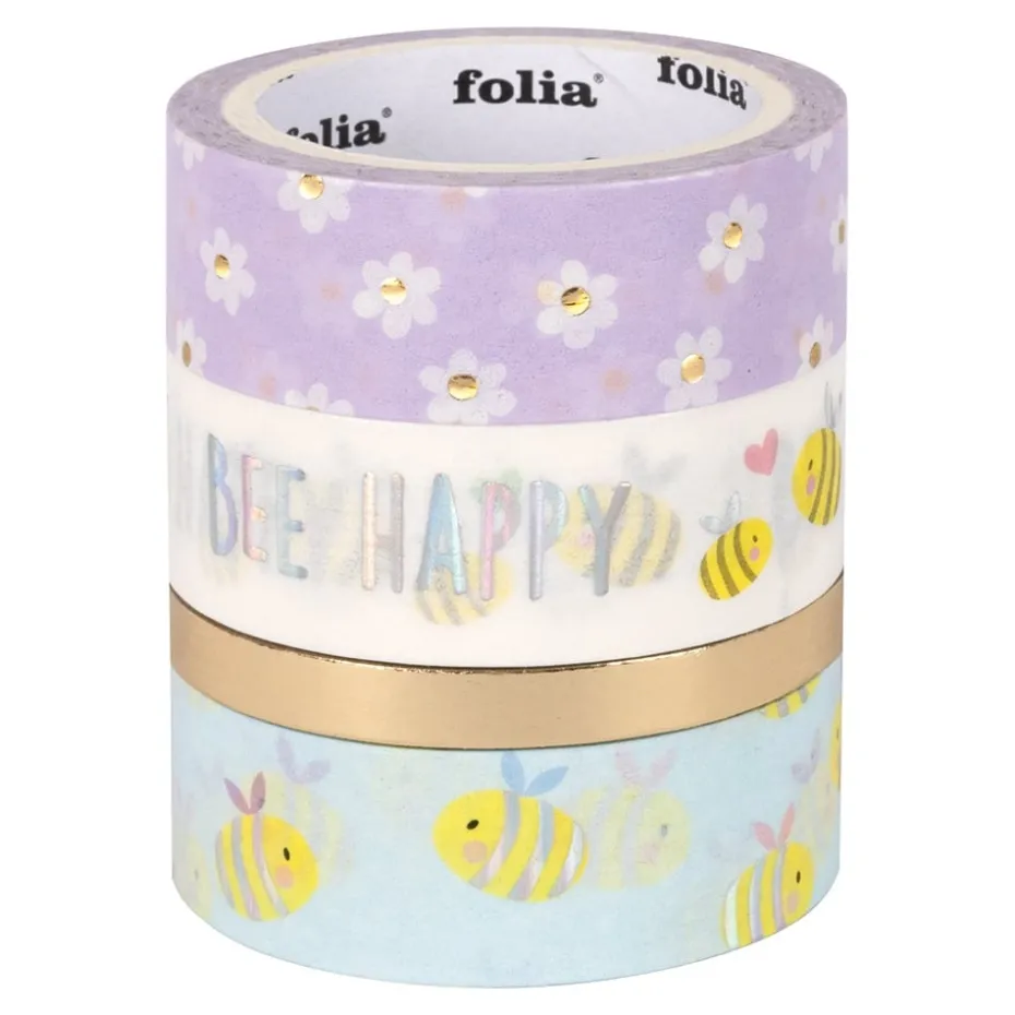 Folia Washi Tape – 4 ruller – HOTFOIL BEES