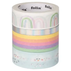 Folia Washi Tape – 4 ruller – HOTFOIL RAINBOW CLOUDS