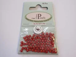 Glassperle Romerperle – 4mm 80stk – Rød