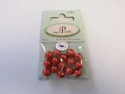 Glassperle Romerperle – 10mm 15stk – Rød