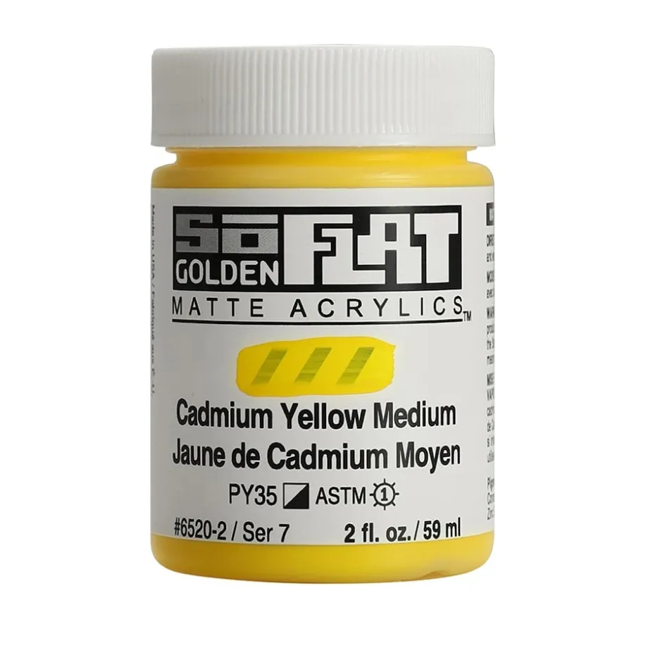 Golden SoFlat Akryl 59ml – 6520 Cadmium Yellow Medium
