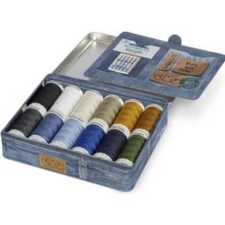 Gütermann Metallbox Denim 799782 – inkl jeansnåler og lapper