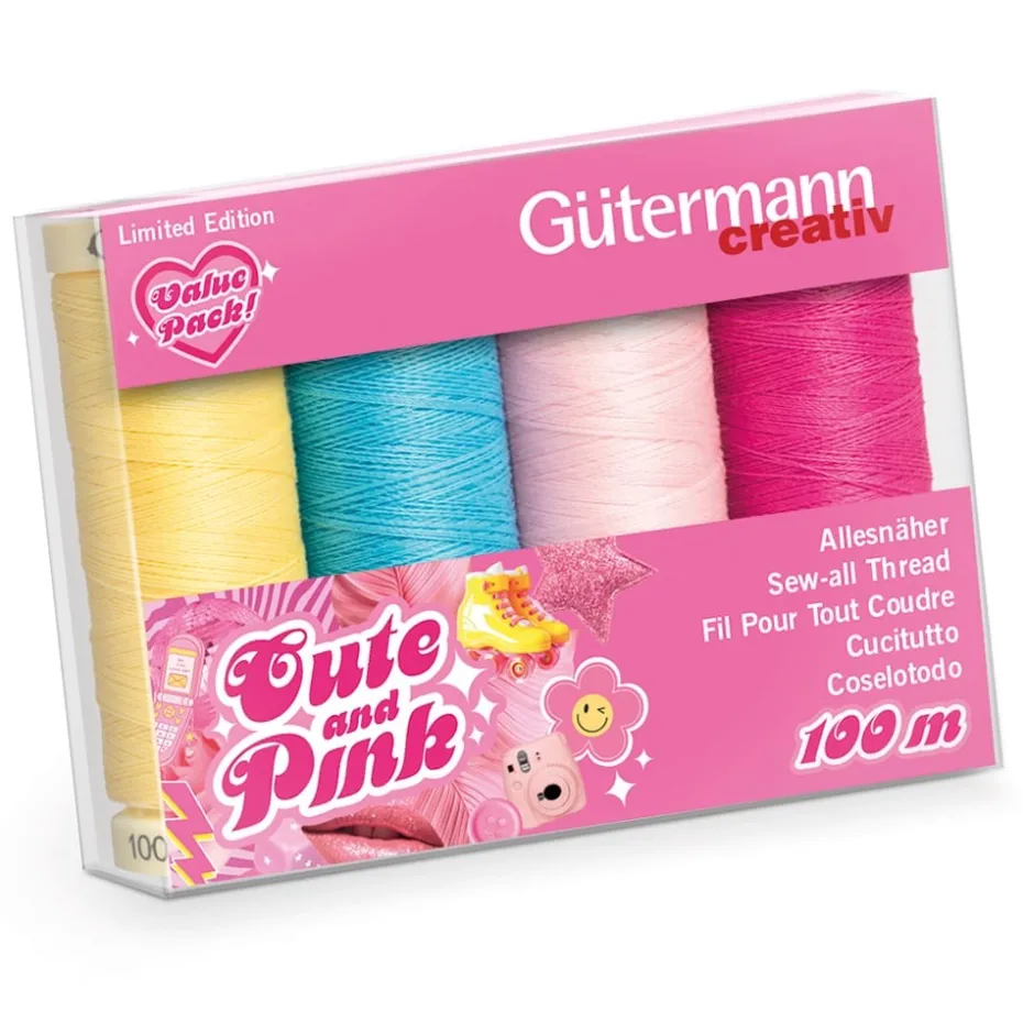 Gütermann Sew-all 100m Trådsett Cute and Pink – 4stk