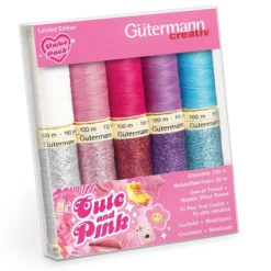 Gütermann Sew-all 100m Trådsett Cute and Pink – 5+5 Metallic