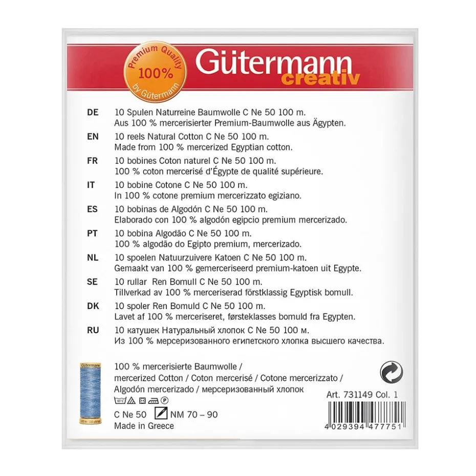 Gütermann Trådsett Cotton 100m – 8stk Multi