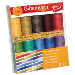 Gütermann Trådsett Cotton 100m – 8stk Multi