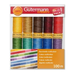 Gütermann Trådsett Cotton 100m – 8stk Multi