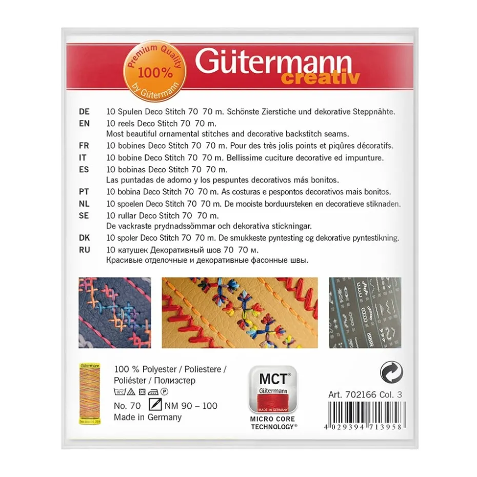 Gütermann Trådsett 702166-3 – Deco Stitch 70 70m 10 stk