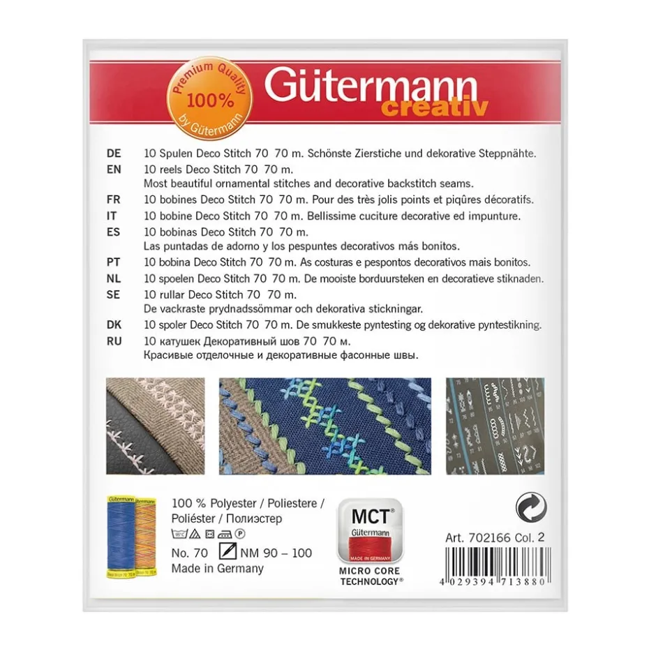 Gütermann Trådsett 702166-2 – Deco Stitch 70 70m 10 stk