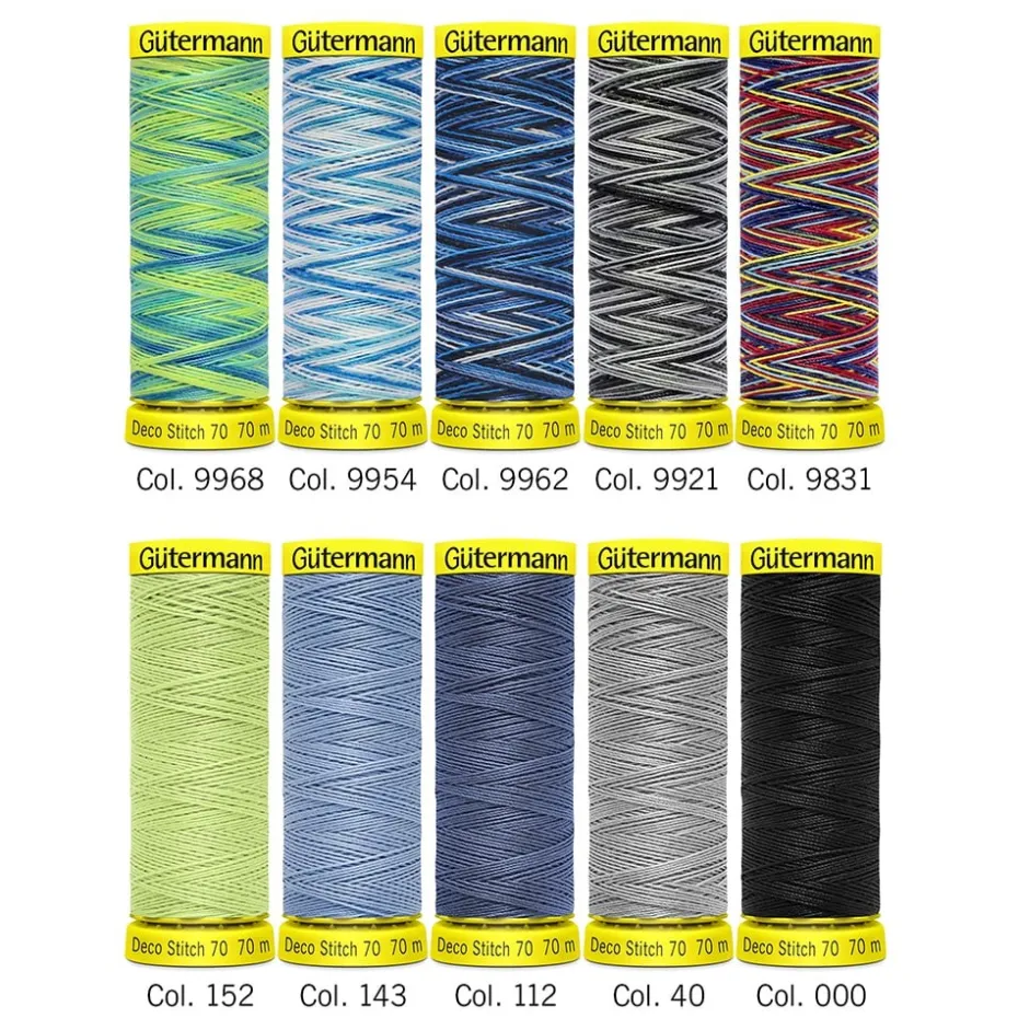 Gütermann Trådsett 702166-2 – Deco Stitch 70 70m 10 stk