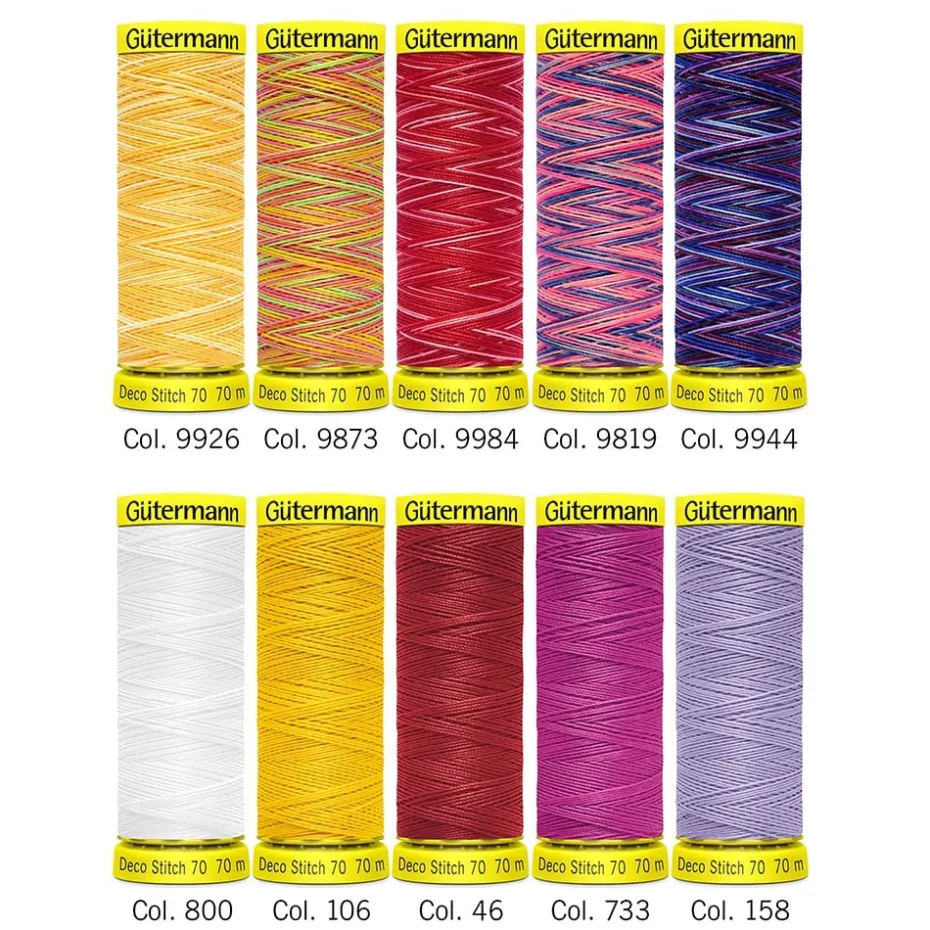 Gütermann Trådsett 702166-1 – Deco Stitch 70 70m 10 stk