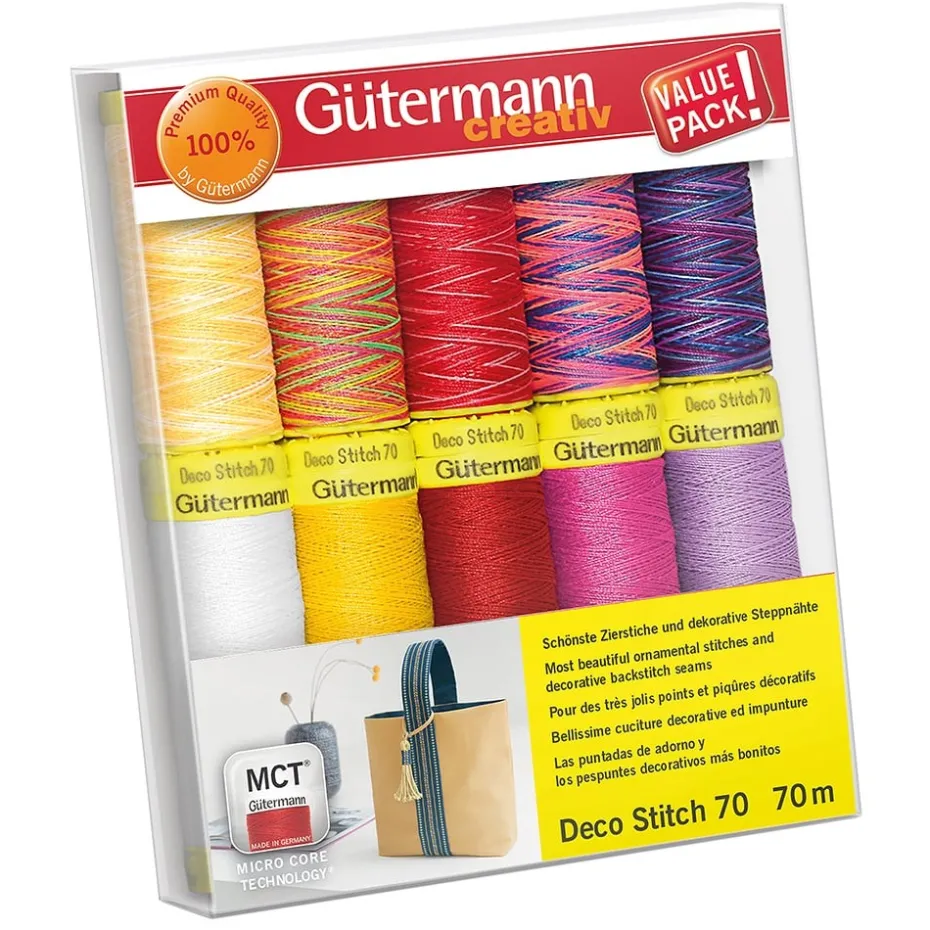 Gütermann Trådsett 702166-1 – Deco Stitch 70 70m 10 stk