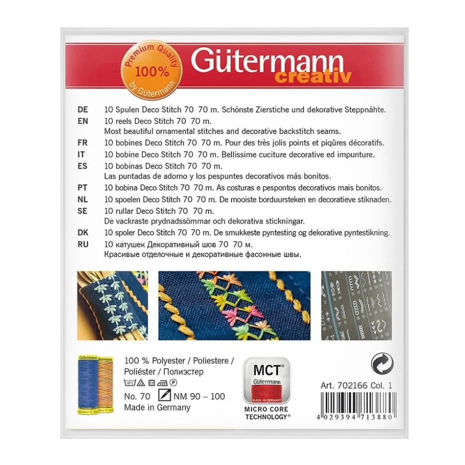 Gütermann Trådsett 702166-1 – Deco Stitch 70 70m 10 stk