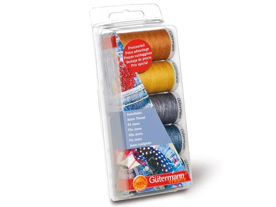 Gütermann Trådsett 731323-1 – Jeans 100m x 3 + 200m x 2