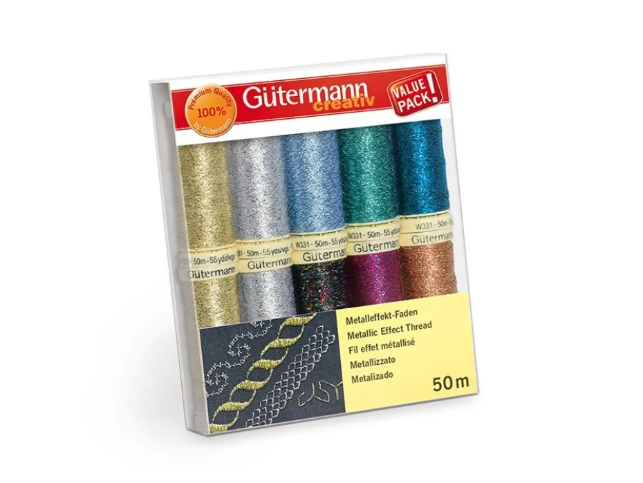 Gütermann Trådsett 734007-1 – Metallic Effect W331 50m 10stk