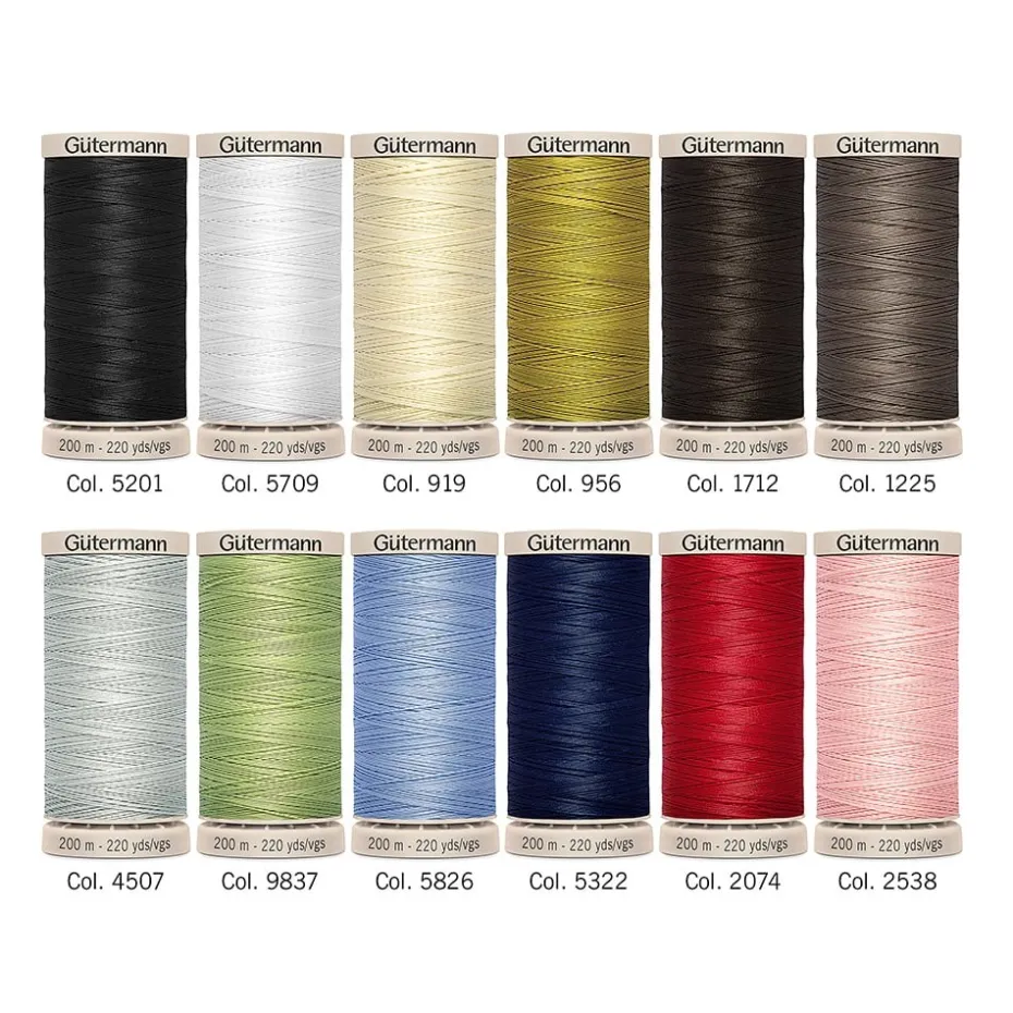 Gütermann Trådsett 731191 – Quilting 200m 12 stk
