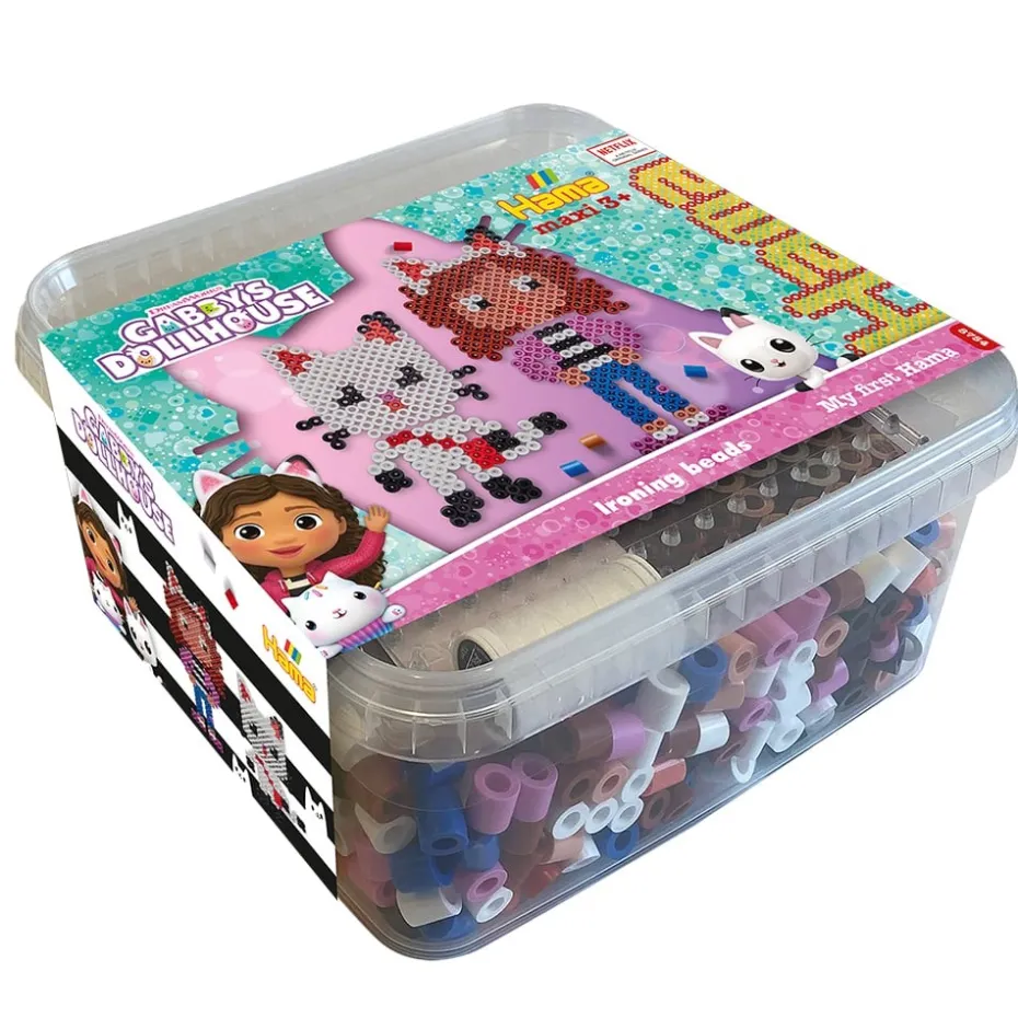 Hama Maxi Sett – Boks m/perler og brett – Gabby’s Dollhouse