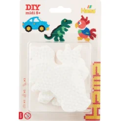 Hama Midi Piggplater Blister – Bil, papegøye, dinosaur