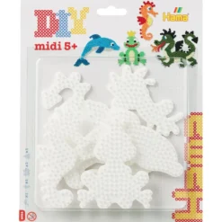 Hama Midi Piggplater Blister – Delfin, drage, sjøhest, frosk