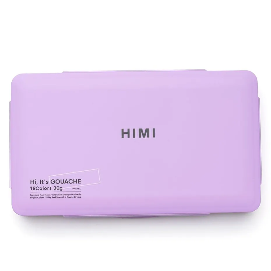 HIMI Jelly Cup Gouache Sett 18stk Pastell +3 pensler – Lilla