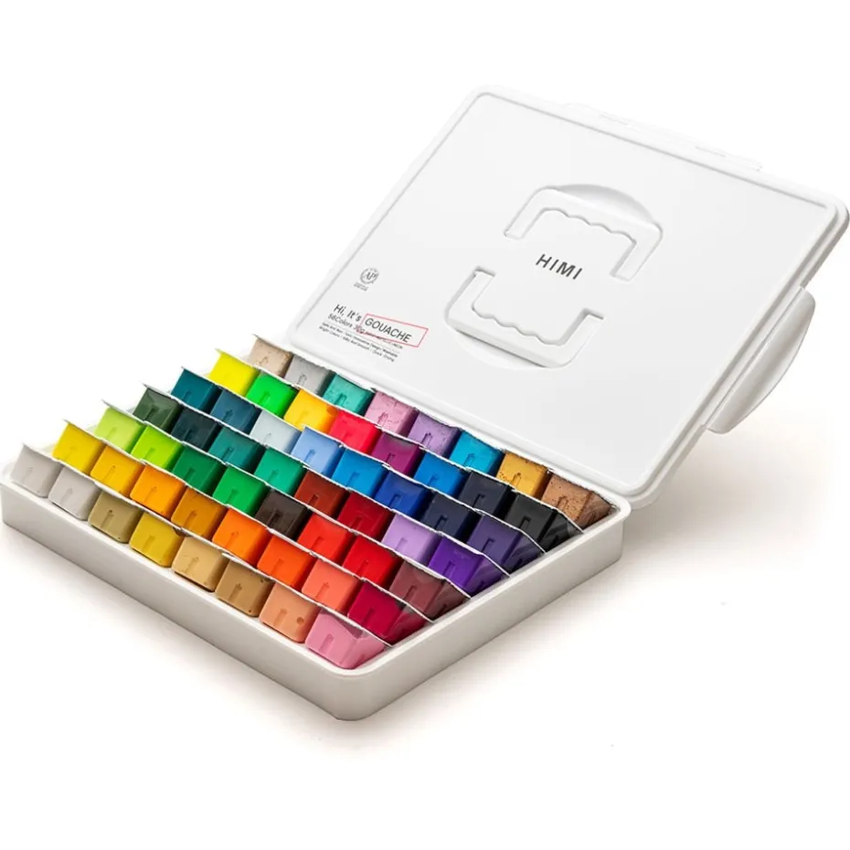 HIMI Jelly Cup Gouache Sett 56stk – Hvit