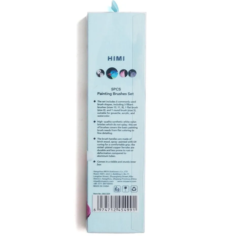 HIMI Penselsett Nylon 5stk – Blå