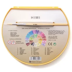 HIMI Semi-Moist Watercolour Akvarell Sett – 24stk metallic