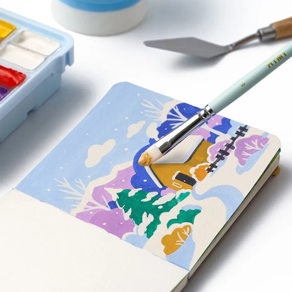HIMI Twin Cup Gouache Sett Ice Blue 12stk – Basic