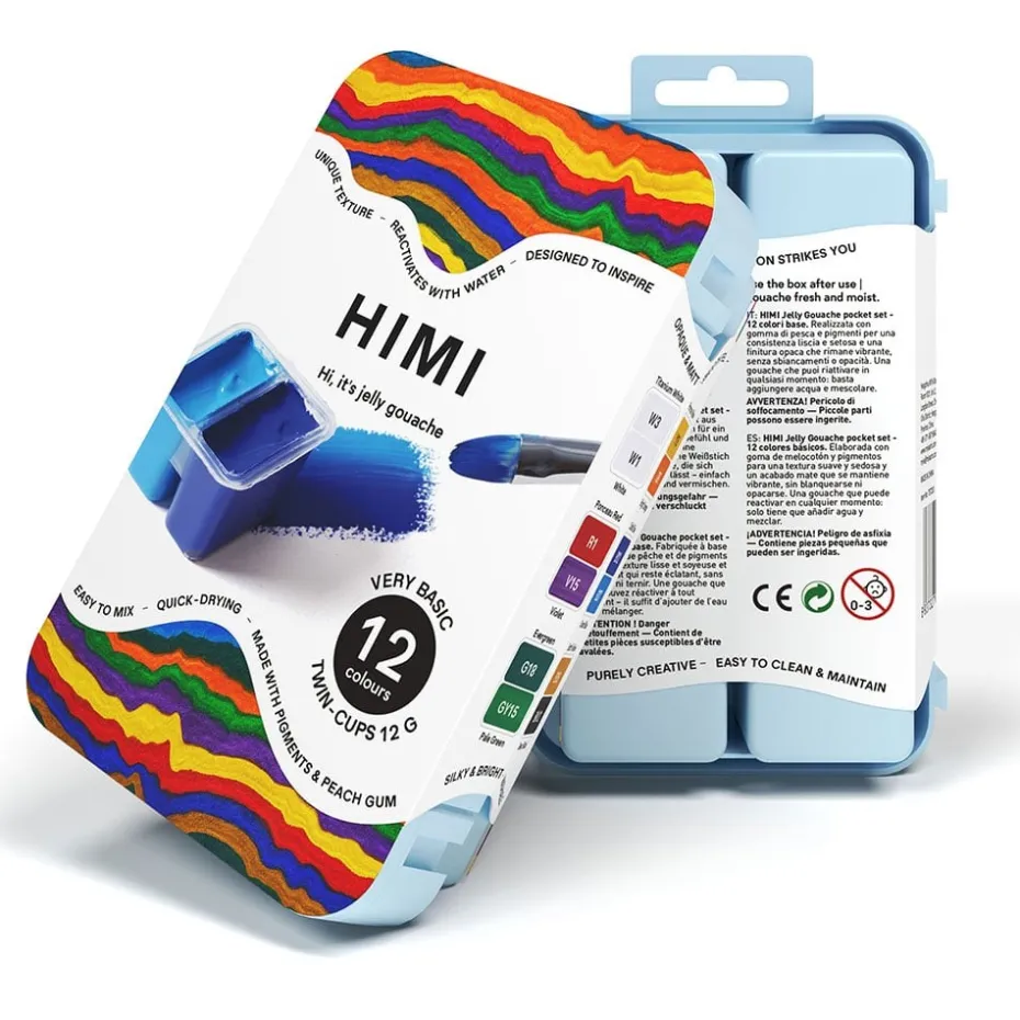 HIMI Twin Cup Gouache Sett Ice Blue 12stk – Basic